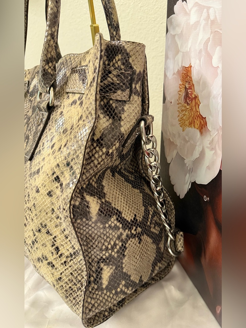 Michael Kors Hamilton Large Python Satchel - Picture 10 of 12